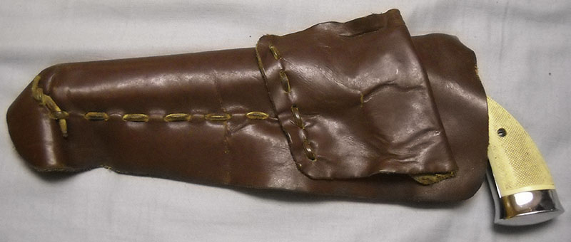 Hawes Favorite in homemade holster, left side